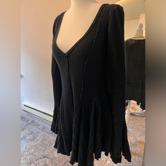 Free People Black Flowy Long Sleeve Top, Size S - Picture 3 of 5